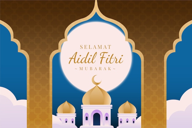 Vecteur gratuit fond dégradé hari raya aidilfitri