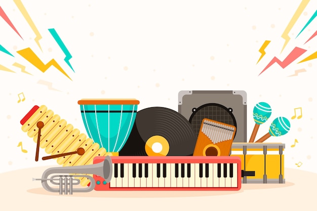 Vecteur gratuit fond dégradé pour la célébration de la journée mondiale de la musique