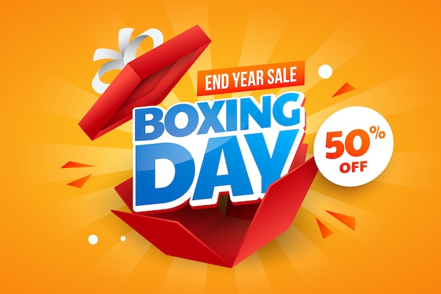 Fond dégradé de vente et de shopping le jour de la boxe