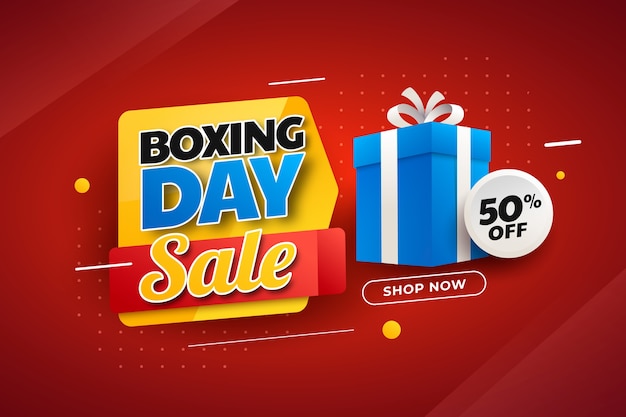 Fond dégradé de vente et de shopping le jour de la boxe