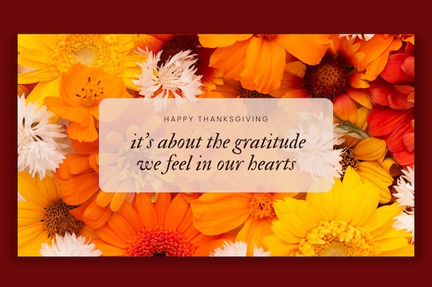 Fond d'écran de citation de Thanksgiving floral