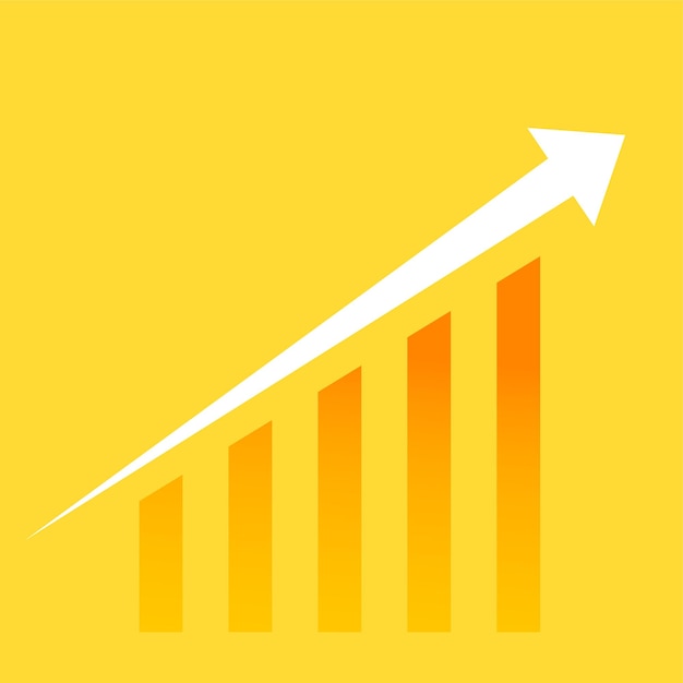 Vecteur gratuit fond de graphique boursier financier avec flèche de croissance vers le haut
