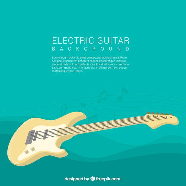 Vecteur gratuit fond de guitare électrique et formes ondulées