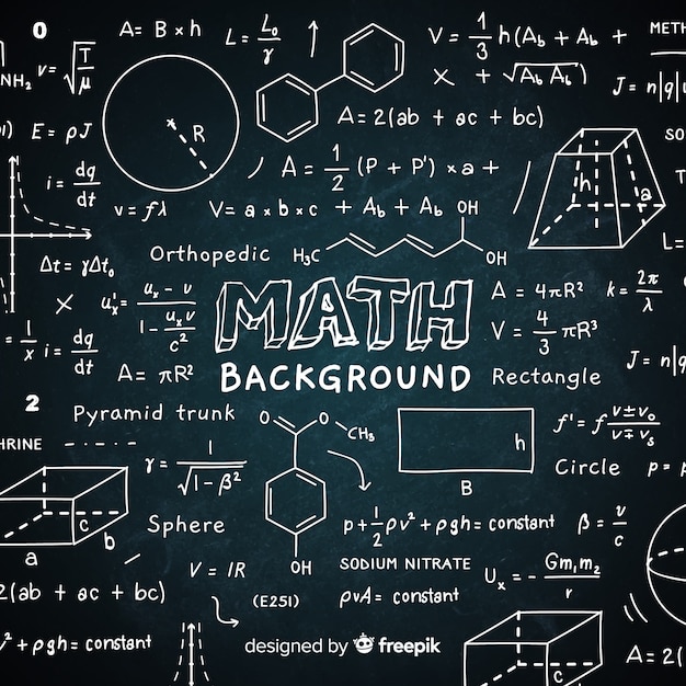 Vecteur gratuit fond de tableau mathématique réaliste