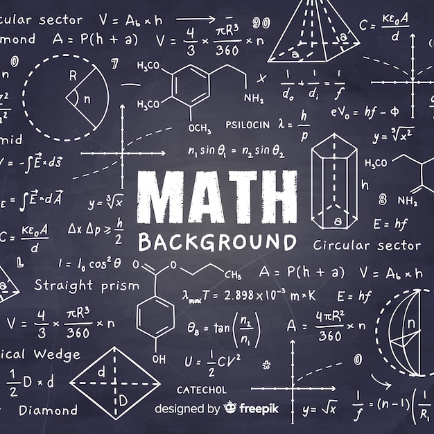 Vecteur gratuit fond de tableau réaliste maths