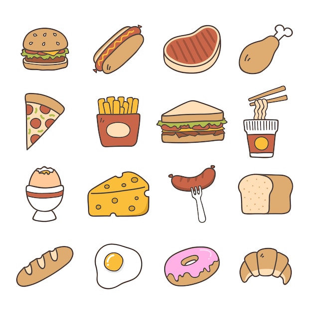 Vecteur gratuit food icons collection