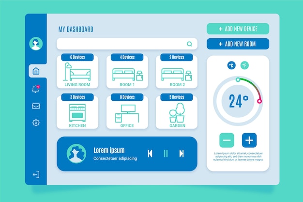 Vecteur gratuit gestion intelligente de la maison