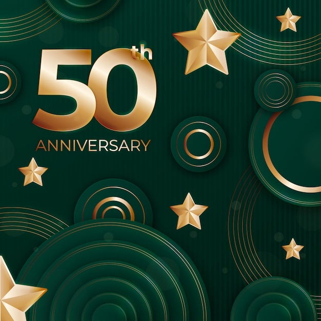 Vecteur gratuit gradient 50e anniversaire ou anniversaire