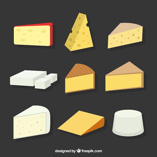 Vecteur gratuit grande sélection de fromages