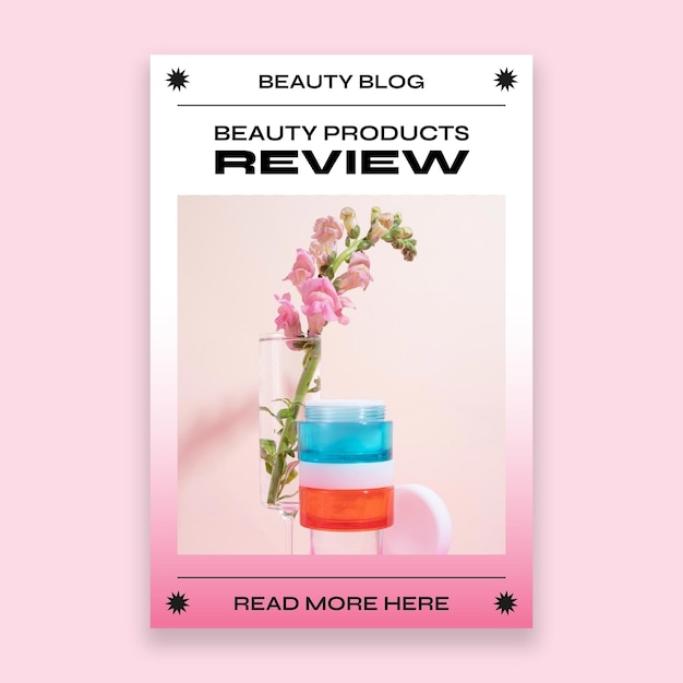 Graphique de blog de revue de produits de beauté modernes