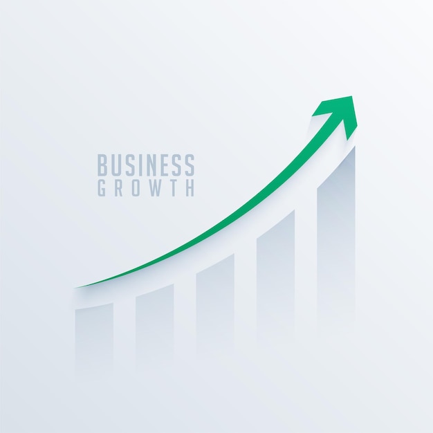 Vecteur gratuit graphique du marché des parts d'entreprise avec flèche de croissance verte