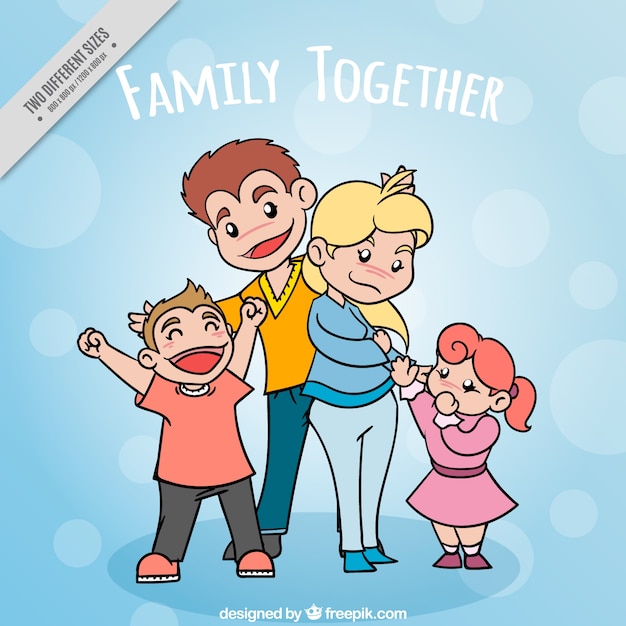 Vecteur gratuit hand drawn fond famille unie