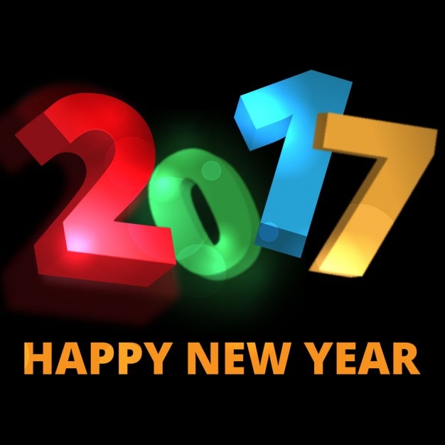 Vecteur gratuit happy new year background avec des numéros 3d