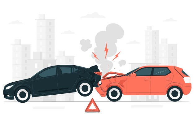 Illustration de concept d'accident de voiture