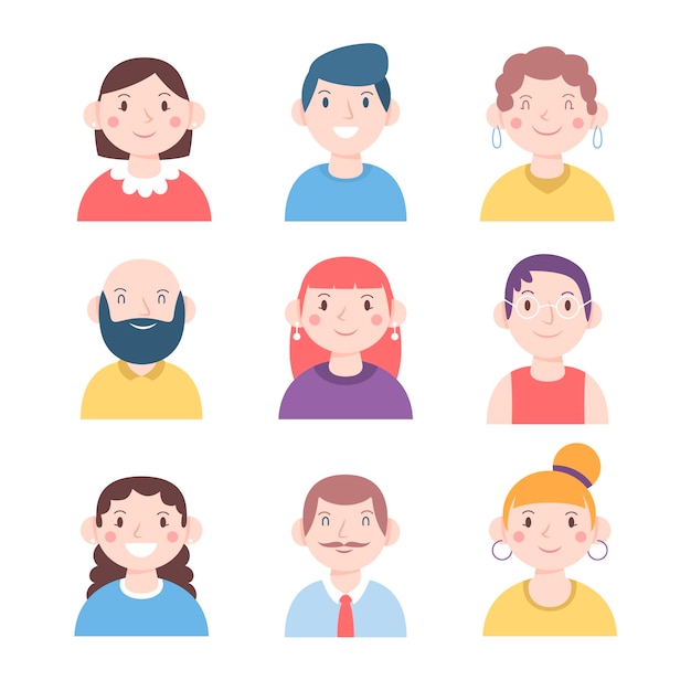 Vecteur gratuit illustration avec le concept d'avatars de personnes