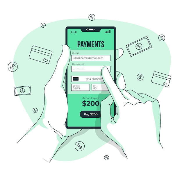 Illustration de concept d'informations de paiement