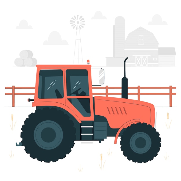 Vecteur gratuit illustration de concept de tracteur agricole