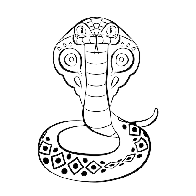 Vecteur gratuit illustration de contour de serpent dessiné à la main