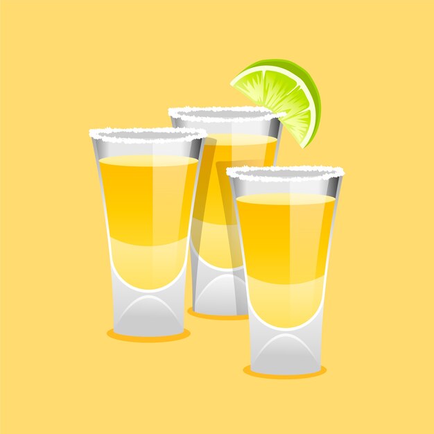 Illustration de coup de tequila design plat