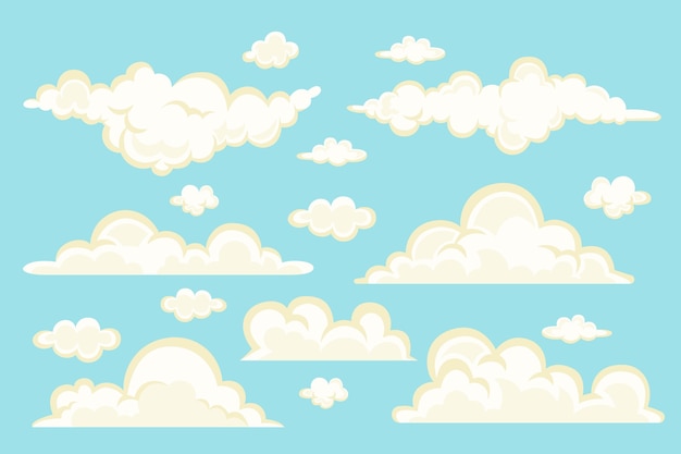 Vecteur gratuit illustration design plat de la collection de nuages