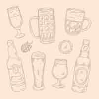 Vecteur gratuit illustration de dessin de bière dessiné à la main