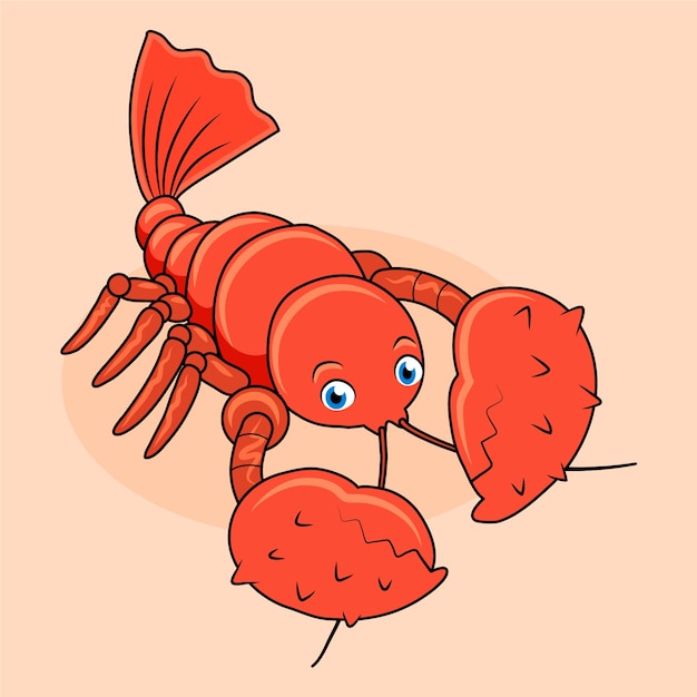 Vecteur gratuit illustration dessinée à la main d'un crabe