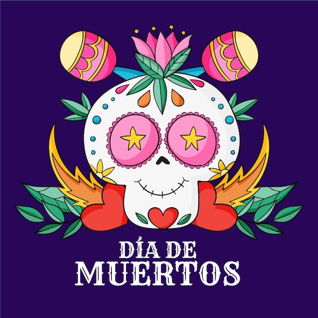 Illustration de dia de muertos dessinés à la main