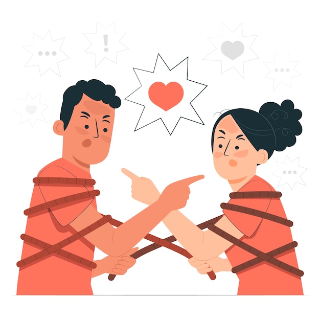 Vecteur gratuit illustration du concept de relation toxique