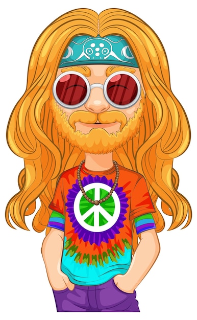 Vecteur gratuit illustration du personnage hippie groovy