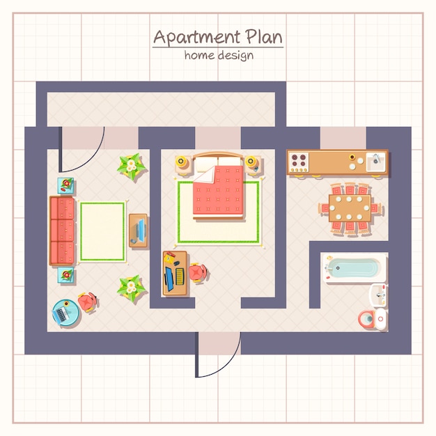 Vecteur gratuit illustration du plan architectural