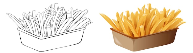 Vecteur gratuit illustration de frites avant et après