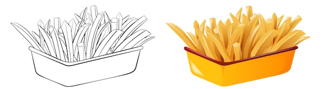 Vecteur gratuit illustration de frites avant et après