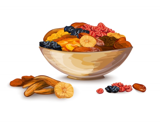 Vecteur gratuit illustration de fruits secs