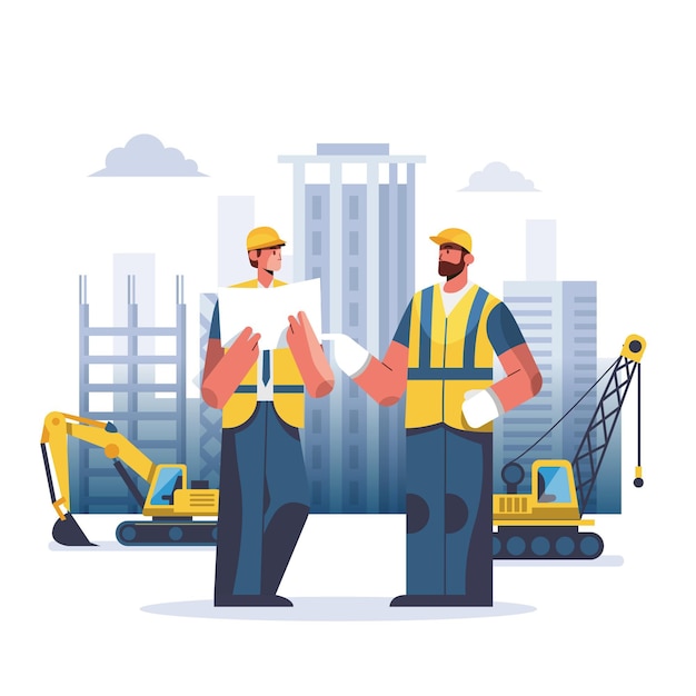 Vecteur gratuit illustration d'ingénierie et de construction