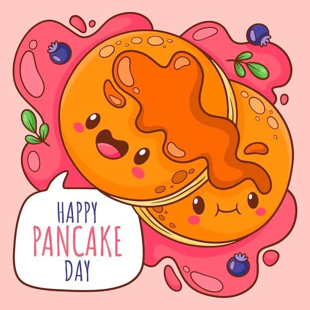 Vecteur gratuit illustration de la journée des crêpes dessinée à la main