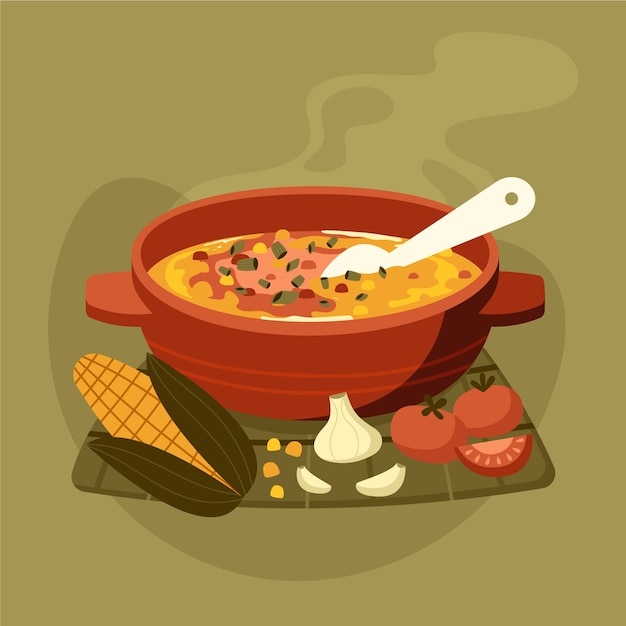 Illustration de Locro dans un style dessiné à la main