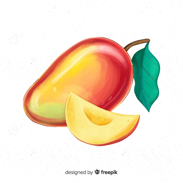 Vecteur gratuit illustration de mangue aquarelle