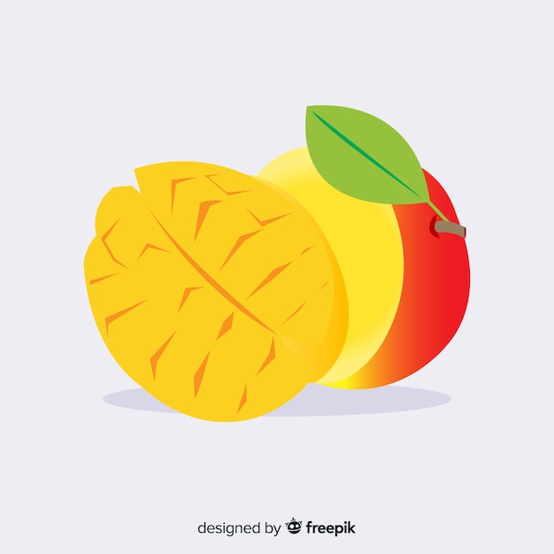 Vecteur gratuit illustration de mangue plate