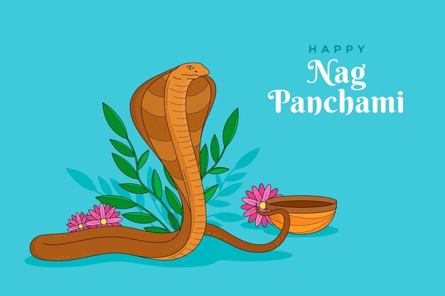 Illustration de panchami nag dessiné à la main