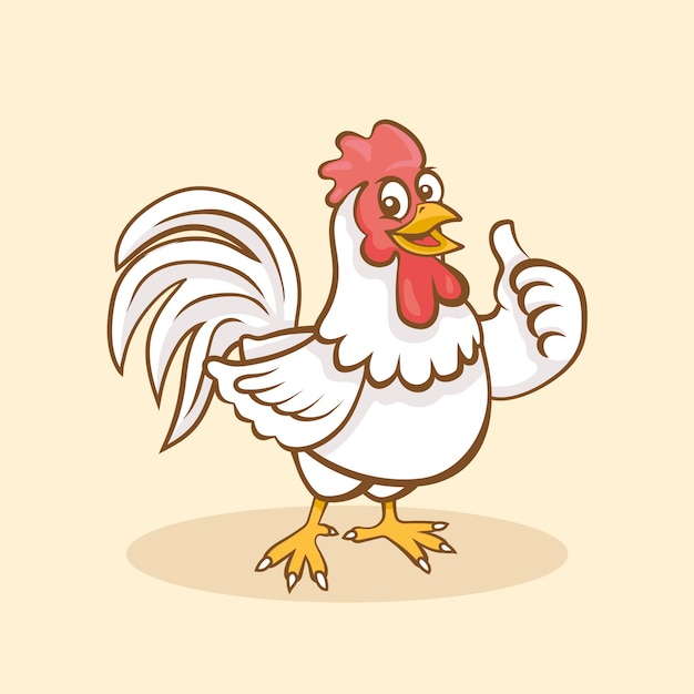 Vecteur gratuit illustration de poulet dessin animé dessiné à la main