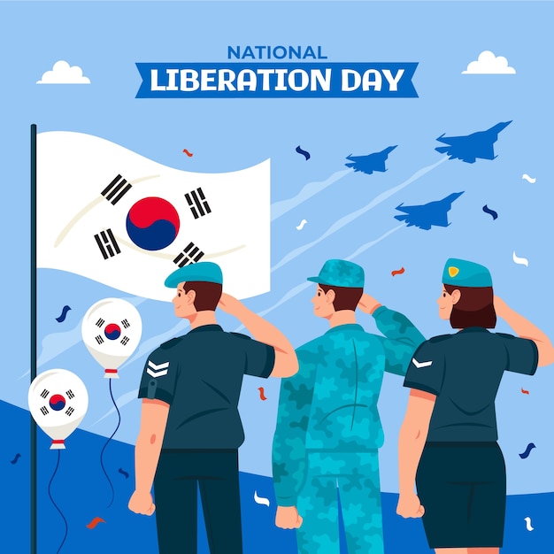 Vecteur gratuit illustration pour la célébration de la journée de la libération nationale coréenne