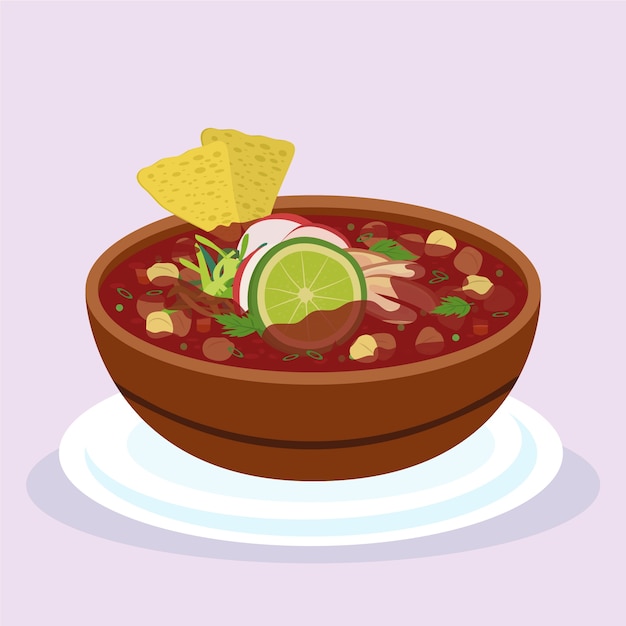 Illustration de pozole délicieux dessinés à la main