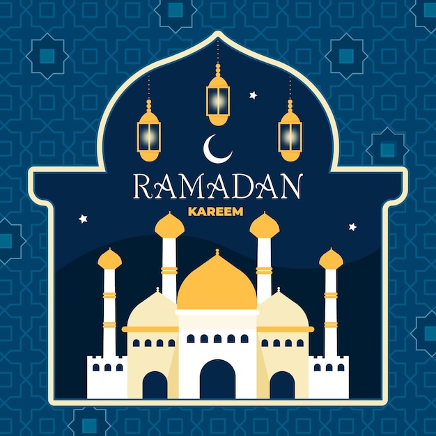 Illustration de ramadan plat