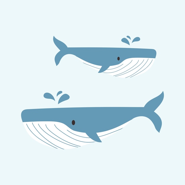 Vecteur gratuit l'illustration vectorielle de la baleine colorée