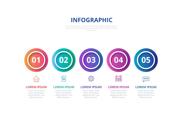 Vecteur gratuit infographie en dégradé avec étapes