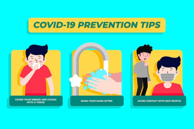 Vecteur gratuit infographie sur la prévention des coronavirus