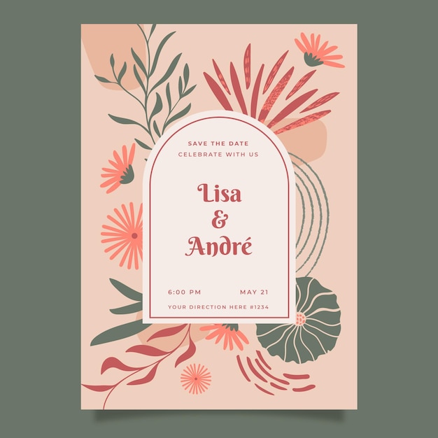 Invitation de mariage Boho