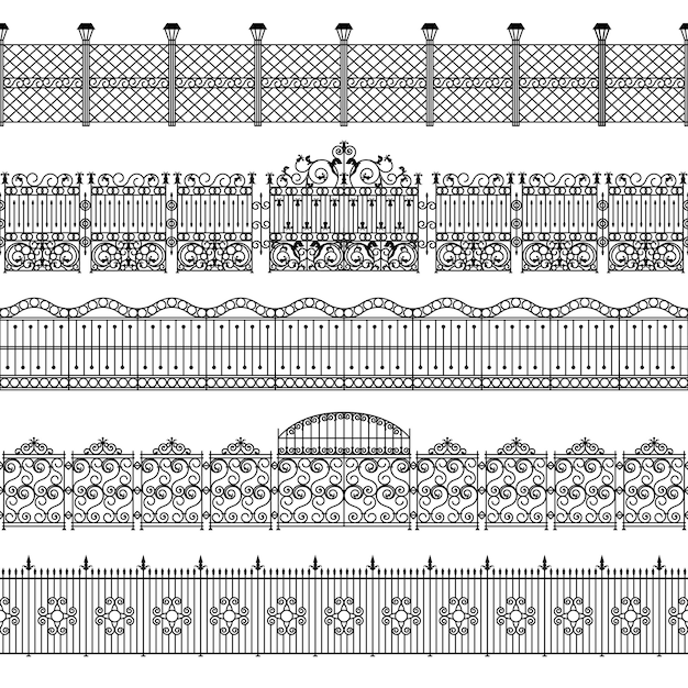 Jeu de modèles de bordure de clôture