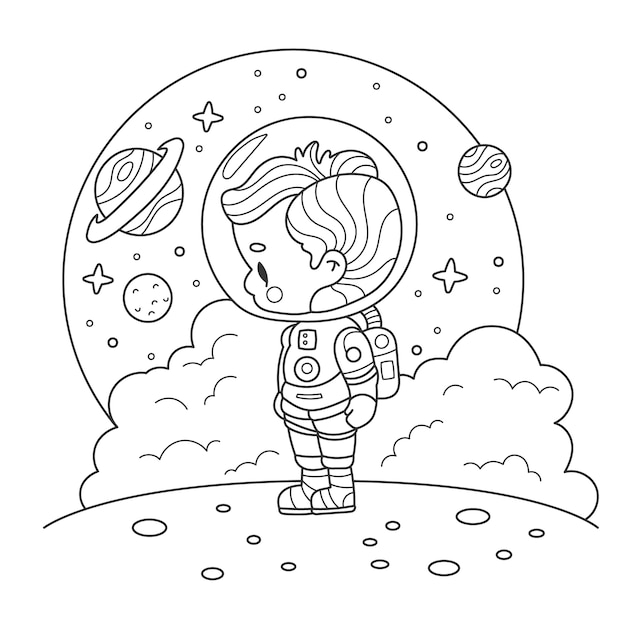 Joli livre de coloriage avec astronaute