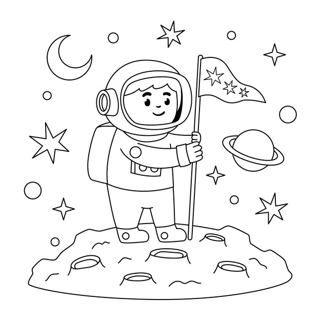 Joli livre de coloriage avec astronaute